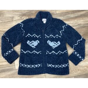 April Cornell Womens Bookshop Sweet Soft Acrylic Cardigan Size M Blue Chicks